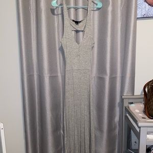 Grey open back maxi dress